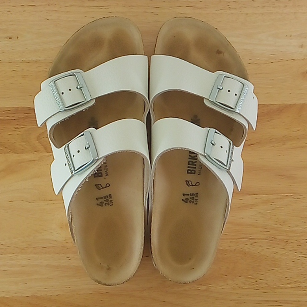 Birkenstock Arizona White Leather Sandals